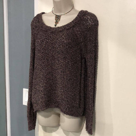 Free People Marled Purple & Black Knit Sweater - Picture 5 of 10